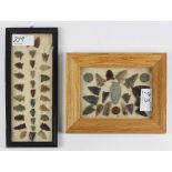 (Lot of 30+) North Dakota plains arrowhead group, consisting of two framed displays, including stone