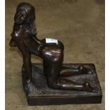 Octavio Ponzanelli (Italian, 1879 - 1952), "Desafío (desnudo femenino)," bronze sculpture, signed