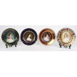 (lot of 4) Royal Vienna porcelain cabinet plates, comprising four parcel gilt decorated porcelain