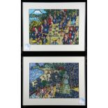 (lot of 2) Kadowaki Shunichi (Japanese, 1913-2006), 'Hakone Daimyo Procession' and 'Kochi