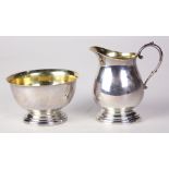 (lot of 2) Poole sterling silver creamer and sugar, each with gilt wash bowls, largest: 3.5"h, 4.8