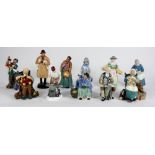 (lot of 11) English porcelain group, consisting of (10) Royal Doulton figures, including "Tuppance A