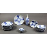 (lot of 19) Japanese blue-and-white Arita ware, Meiji/Taisho period (1900-1930): consisting of eight