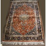 Sino Tabriz part silk carpet, 3' x 5'