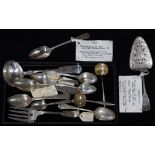 (lot of 13) Collecton of American and English spoons, mostly coin silver, many 18th/early 19th