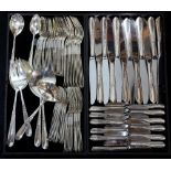 (lot of 91) American Reed and Barton sterling flatware group, in "Silver Wheat" pattern, service for