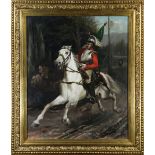 Eduardo Tojetti (American/Italian, 1851-1930), General on Horseback, oil on canvas, signed lower