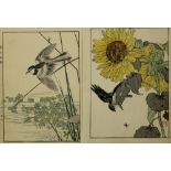 (lot of 15) Imao Keinen (Japanese, 1845 -1924), bird and flower series album, woodblock prints, each