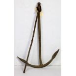 Iron kedge anchor, 36.5"h x 21"w