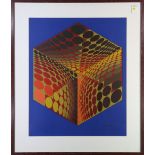 Victor Vasarely (French/Hungarian, 1906-1997), Cube, screenprint, pencil signed lower right, edition