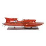 Model of the Ferrari hydroplane boat, constructed for Nando Dell'orto, which in 1953 set the world