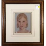 American School (20th century), Portrait of a Young Woman, pastel, unsigned, overall (with frame):