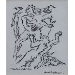 Circle of André Masson (French, 1896-1987), "Orphie Dechiné, ink on paper, bears signature lower