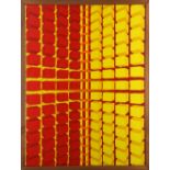 Red and Yellow Optic, 2003, acrylic on canvas, initialed "B.H.G." and dated lower right, overall (