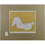 Irving Amen (Israeli, 1918-2011), "Nude #5," etching with aquatint, pencil signed lower right,