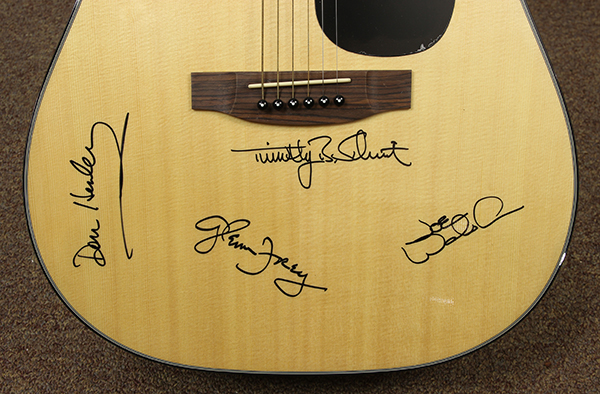Eagles autographed Takamine guitar, signed by Glenn Frey, Don Henley, Joe Walsh, and Timothy B - Image 2 of 6