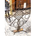 Wrought iron firescreen, 36"h