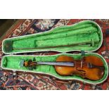 German student violin with case, 26"l