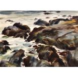 Maurice Logan (American, 1866-1977), Californa Coastal Rocks, watercolor, signed lower left,