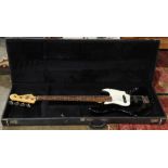 Fender Squire guitar, with associated lined case, 46"h