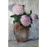 Mary DeNeale Morgan (American, 1868-1948), Hydrangeas, oil on canvas, signed lower right, canvas: