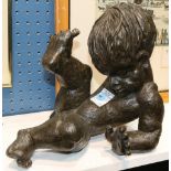 Betty Jacobs (American, 20th century), Baby Boy, 1971, bronze sculpture, signed and dated on foot,