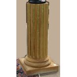 Continental partial gilt pedestal, having a fluted standard terminating at the graduated base, 37"h