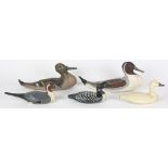 (lot of 5) Duck decoy group, consisting of (5) various polychrome wooden duck decoys, (3) with