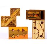 Japanese wooden yosegi (marquetry) puzzle boxes