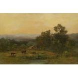 Carl Von Perbandt (American, 1832-1911), Mountain Ranch, oil on board, signed lower left, board: