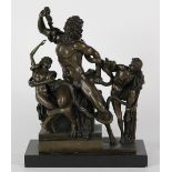 Patinated bronze figural sculpture after the antique, depicting the Trojan priest Laocoön and his