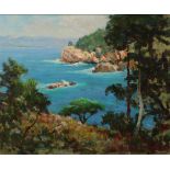 Frank Montague Moore (American/British, 1877-1967) Whaler's Cove, Point Lobos, oil on board,