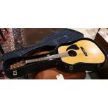 Blueridge acoustic guitar with associated case, 41"l