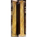 Monumental Classical style faux marble pedestals, 96"h