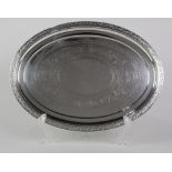 Gorham sterling silver oval platter, retailed by Starr & Marcus, circa 1860, total weight 24 Troy