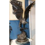 After Jules Moigniez (French, 1835-1894), Eagle, bronze sculpture, bears signature lower bottom