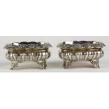 (lot of 2) Gorham sterling silver open salts, rising on four rococo-style feet, total weight 5