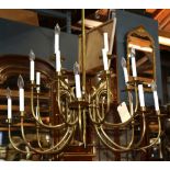 Norman Grag 20-light metal chandelier, 59"h x 40"dia.