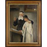 The Blessing, oil on canvas, unsigned, 19th/20th century, overall (with frame): 29"h x 23"w