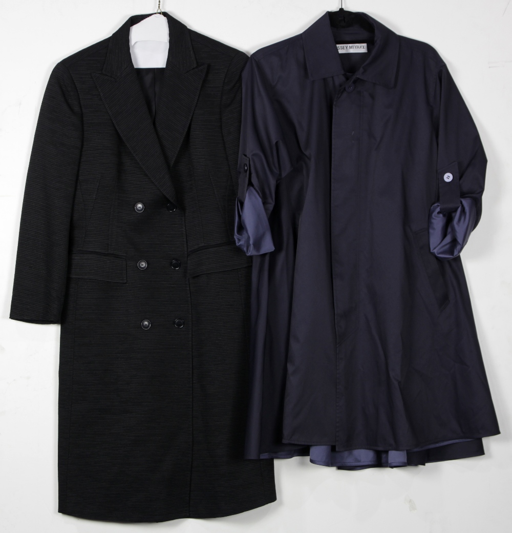 Issey Miyake navy blue trench coat