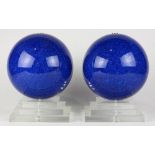 (lot of 2) Decorative sphere group, consisting of (2) composite decorative spheres, executed in