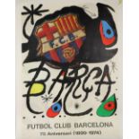Joan Miró (Spanish, 1893-1983), Barca Futbol Club Barcelona, 1974, vintage lithographic poster on