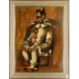 Carlo of Hollywood (American, 20th century), Portrait of a Seated Clown, oil on canvas, signed lower