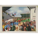 French School (20th century), Un Match de Football, circa 1950, offset lithographic poster on linen,