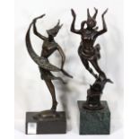 (lot of 2) Follower of Robert MacKnight (American, 1905/06-1989), Dancing Ladies, 1984/1985,