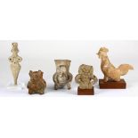 (lot of 5) Lot of five ancient ceramic small sculptures, all authentic and ranging from 1000 to 2000