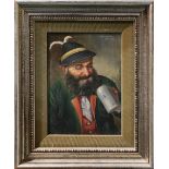 (lot of 2) Fritz Muller (German, 1913-1972), Man with Pipe & Man Drinking Ale, oils on board, each