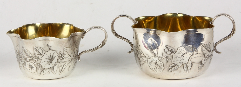 (lot of 2) Whiting sterling silver table articles, consisting of a creamer together with an open - Image 2 of 3