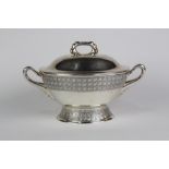 Tiffany & Co. sterling silver soup tureen and cover, with lobed loop handle to lid and to either