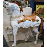 Carved wood and polychrome decorated carousel horse, 46"h